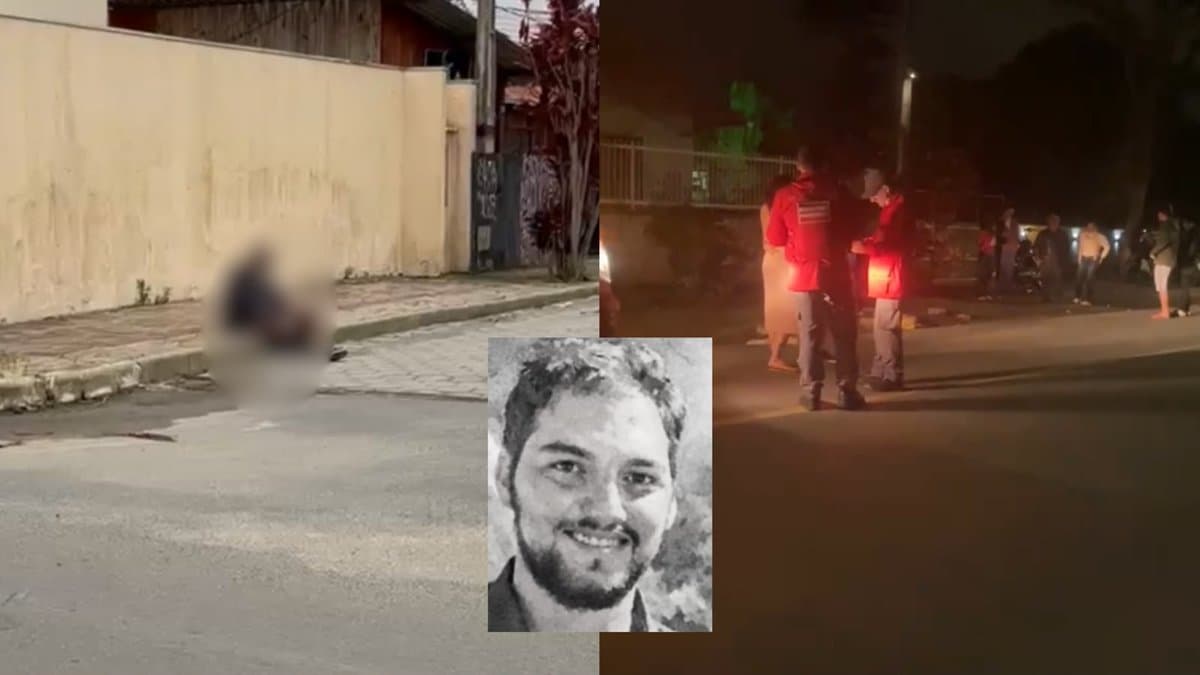Pai perde o filho na porta de casa, vê a esposa em estado grave e é visto em prantos próximo ao local em SC
