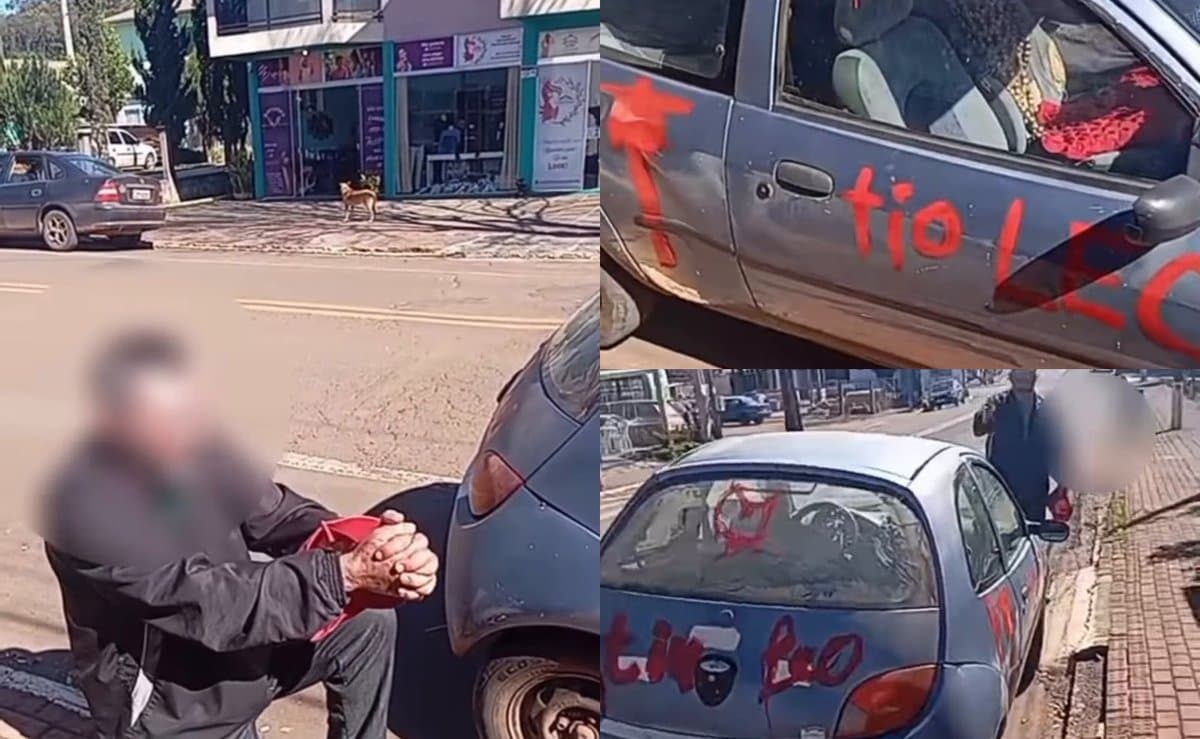 Morador pinta o próprio carro em homenagem a Lula e diz que está com Lula até o fim em SC
