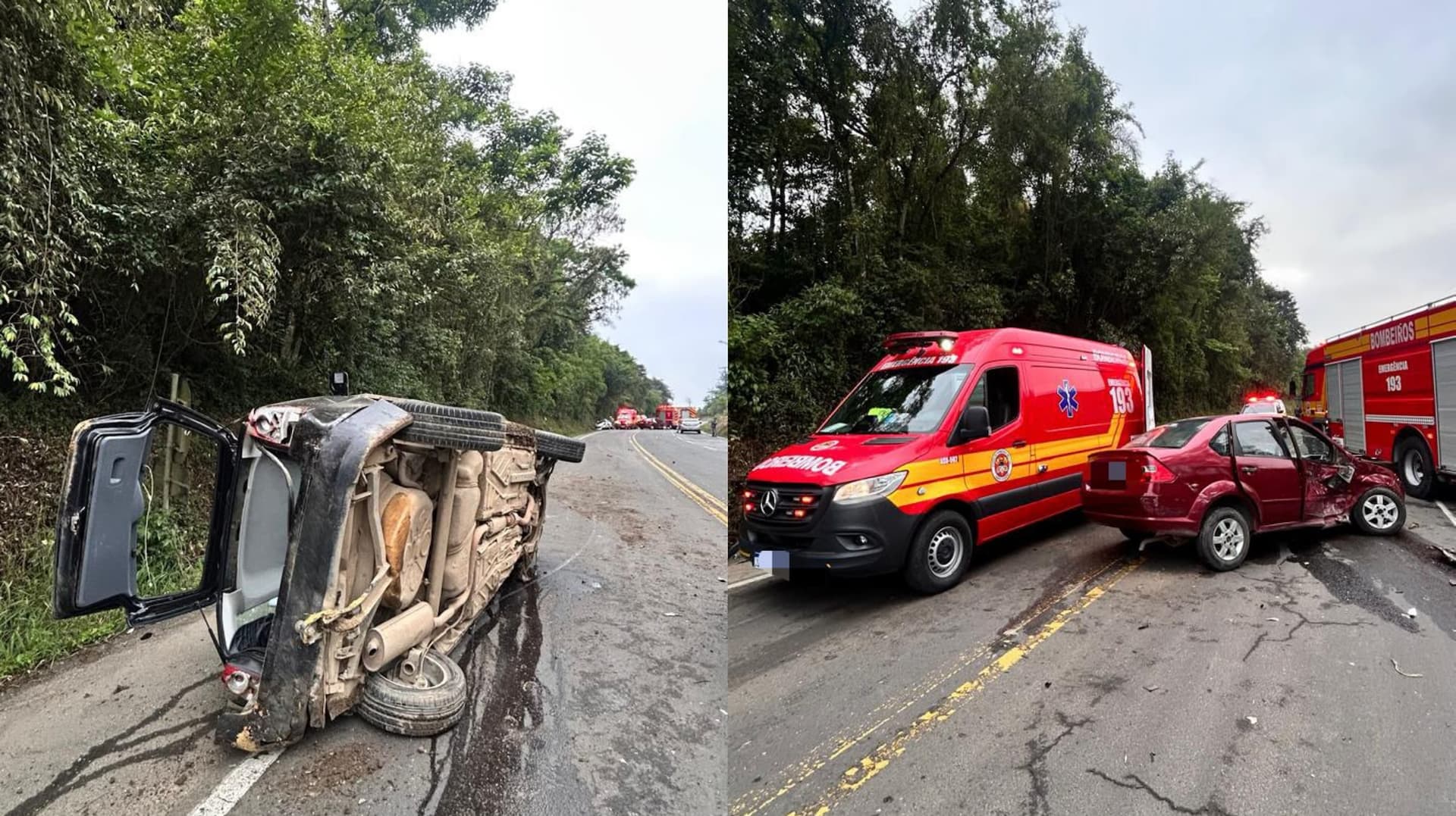 Duas idosas estão entre as quatro mulheres feridas em acidente na rodovia SC-114, em Pouso Redondo
