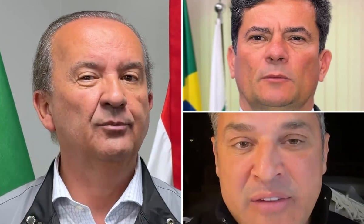 Jorginho Mello, Sergio Moro e Zucco em vídeo de apoio a Flávio Bolsonaro