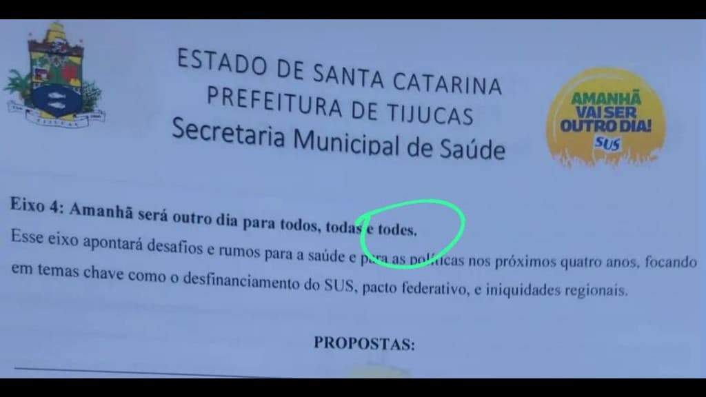 “Todes”: linguagem neutra em Tijucas causa polêmica