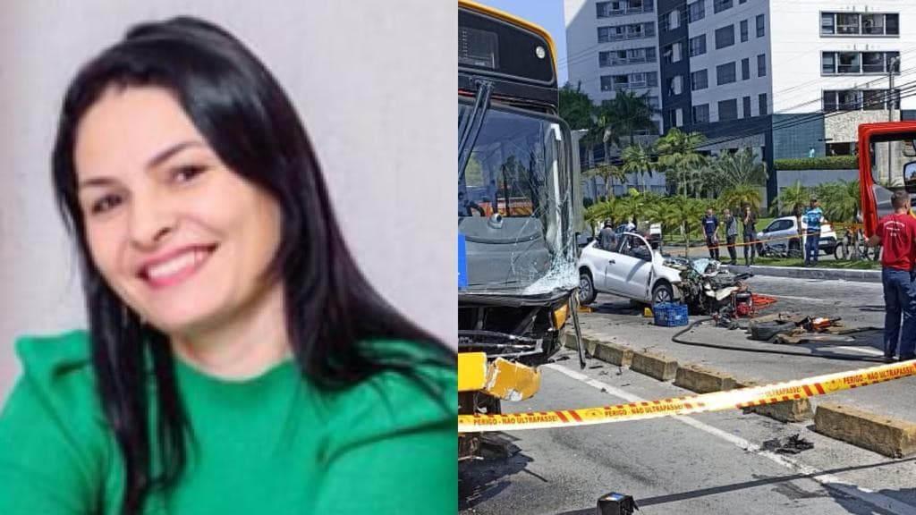 Professora morre no hospital após colisão frontal entre carro e ônibus