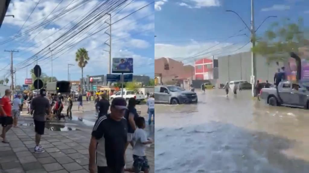 URGENTE: Vídeo mostra desespero após dique extravasar em Sarandi