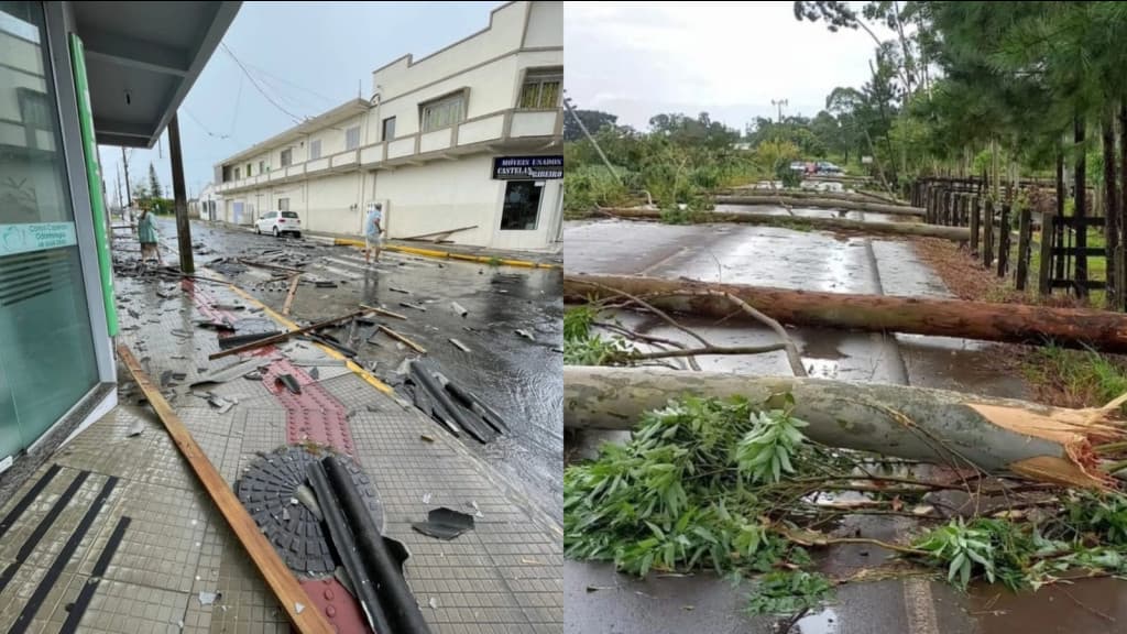 Severa tempestade de verão atinge litoral de SC e provoca microexplosão