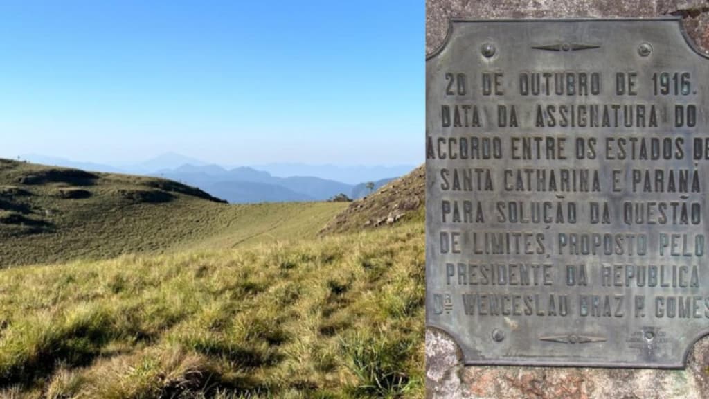 Paraná perde 490 hectares para Santa Catarina