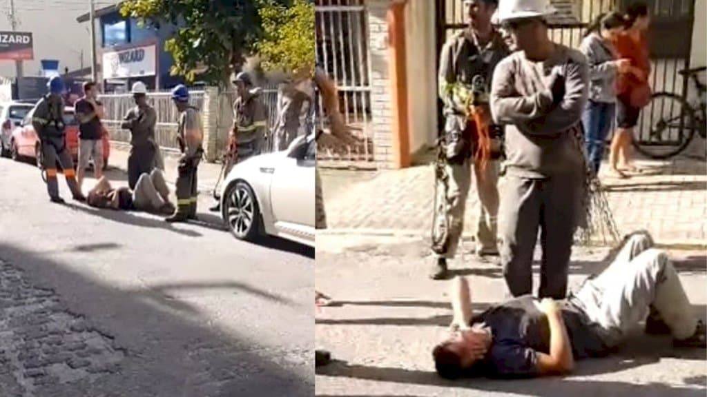Pega ladrão: trabalhador de Itapema usa escada para derrubar ladrão em fuga