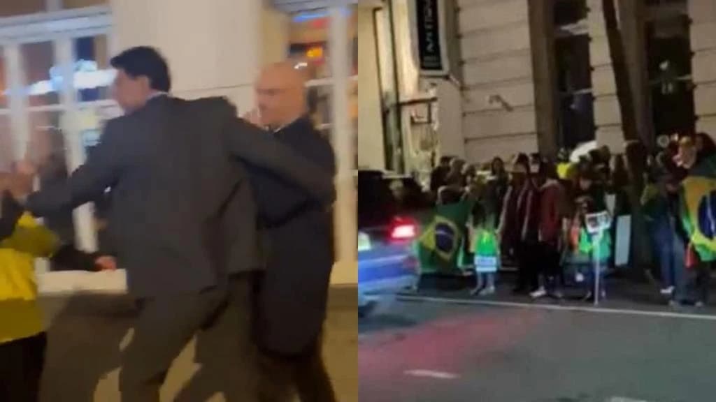 Ministros do STF são surpreendidos com manifestação em Nova York