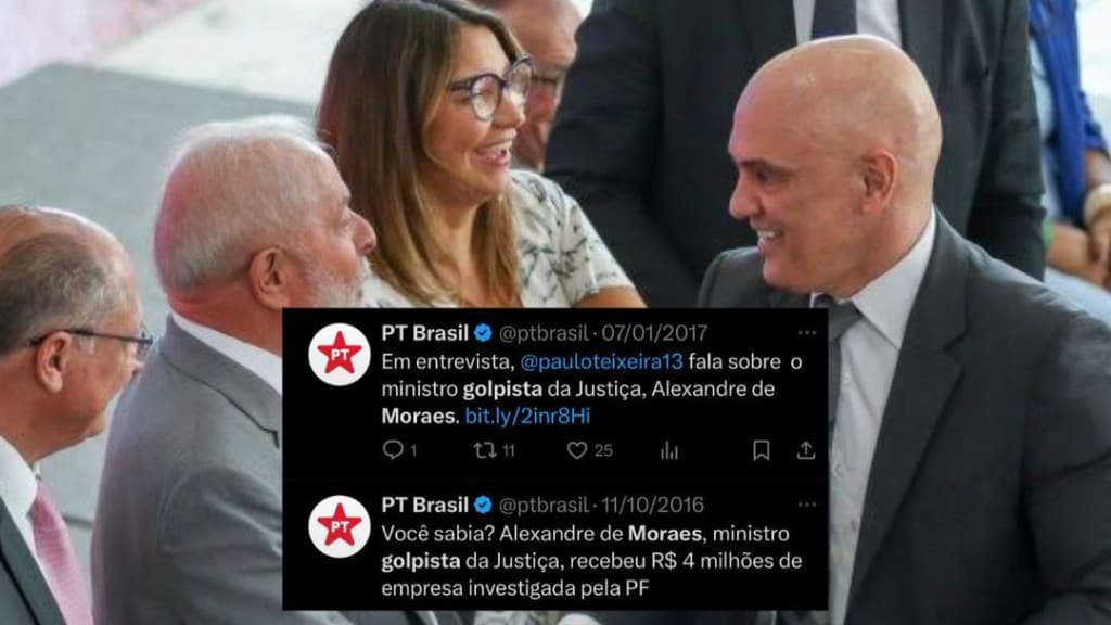 PT, que já chamou Moraes de golpista, sai em defesa do Ministro e diz que Musk ameaça democracia