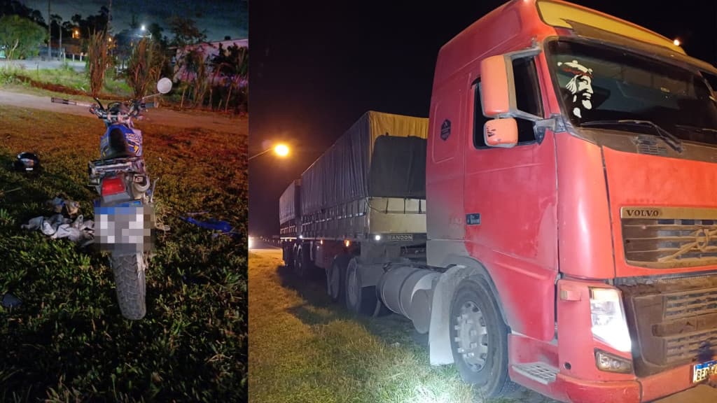 Motociclista morre após acidente com caminhão na BR-280, em São Francisco do Sul