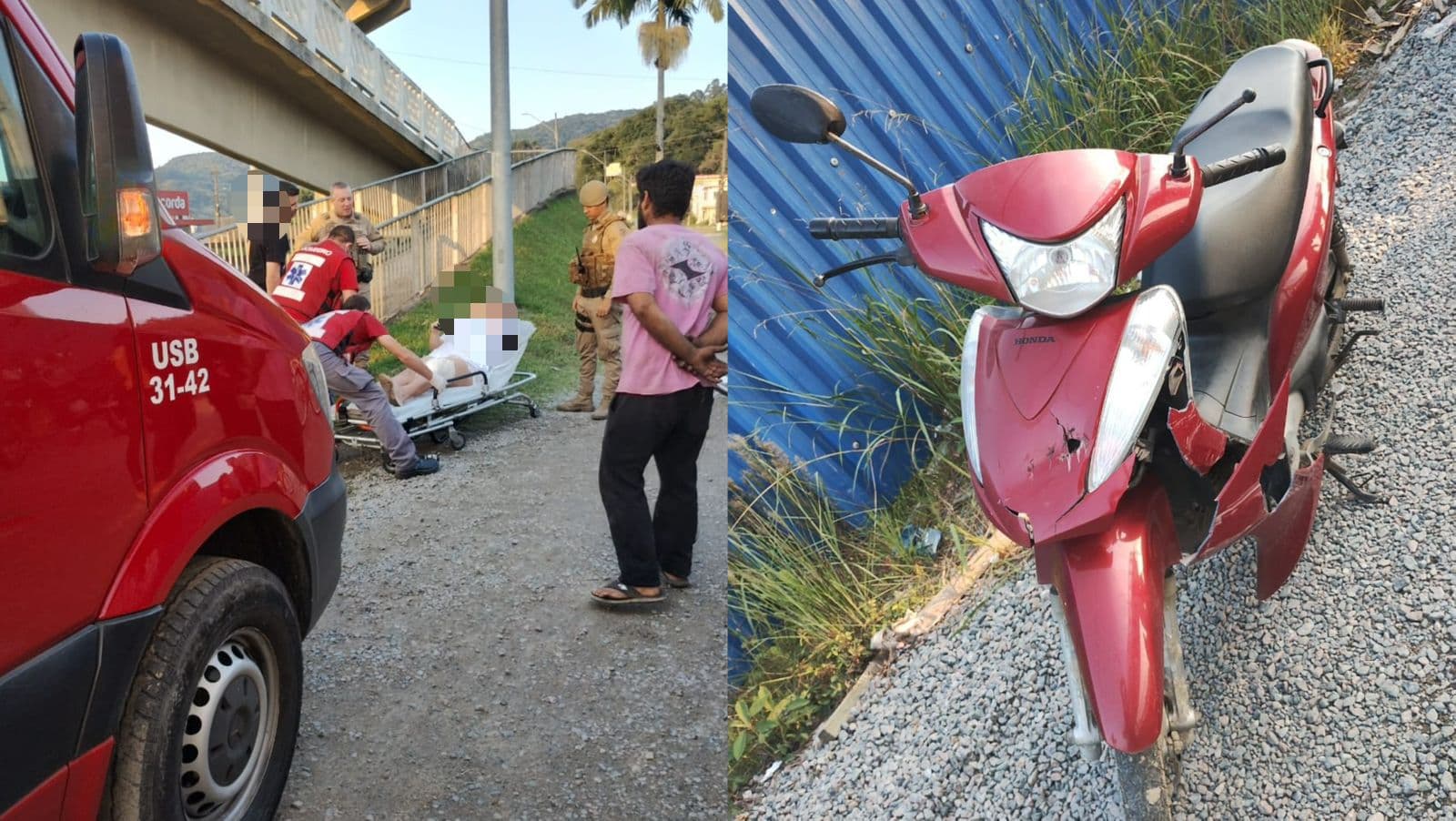 Adolescente de 15 anos fica ferida ao bater moto em caminhão às margens da BR-101