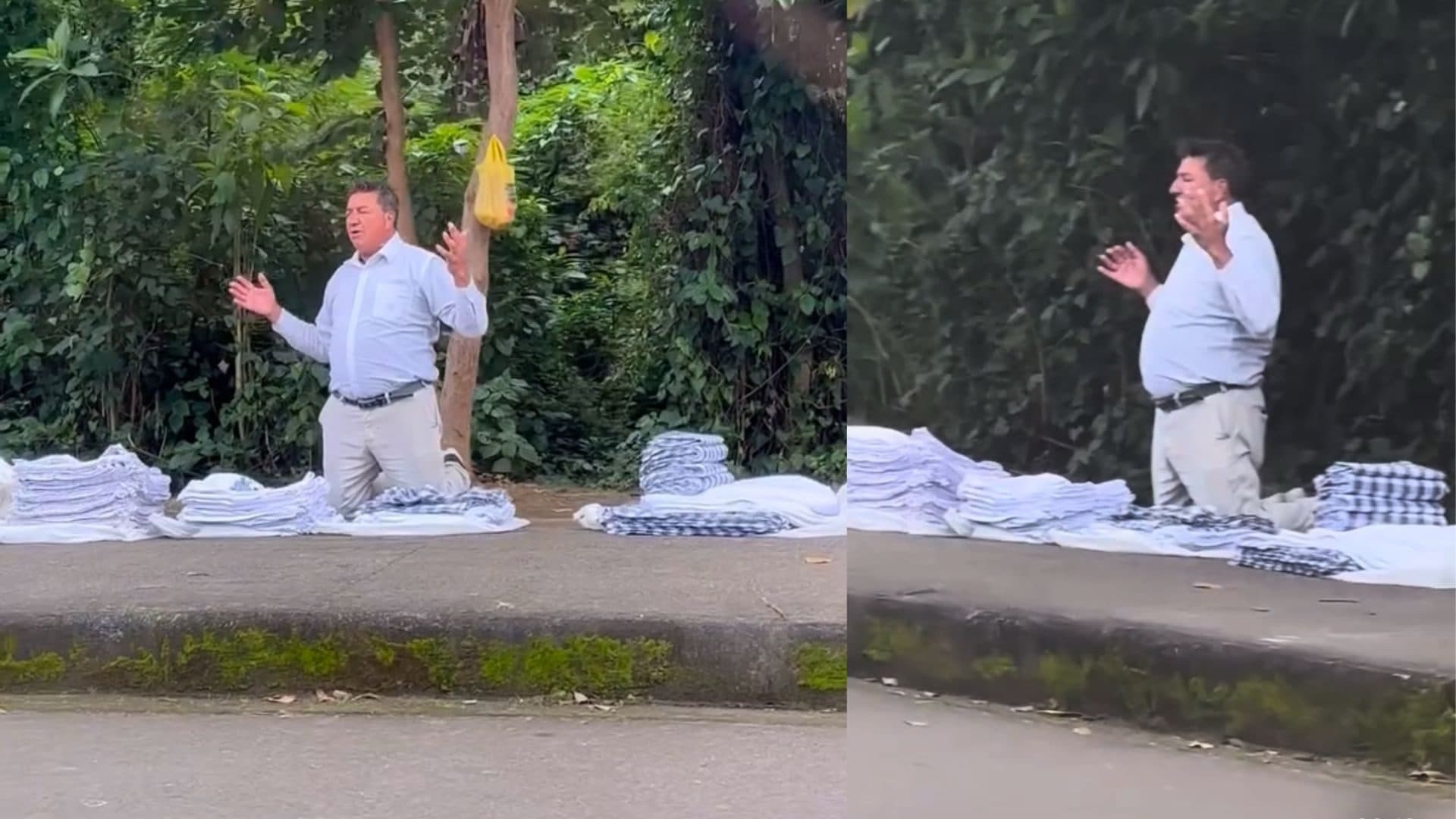 “Ajoelha, ora e confia”: vendedor de Blumenau emociona ao começar o dia com fé