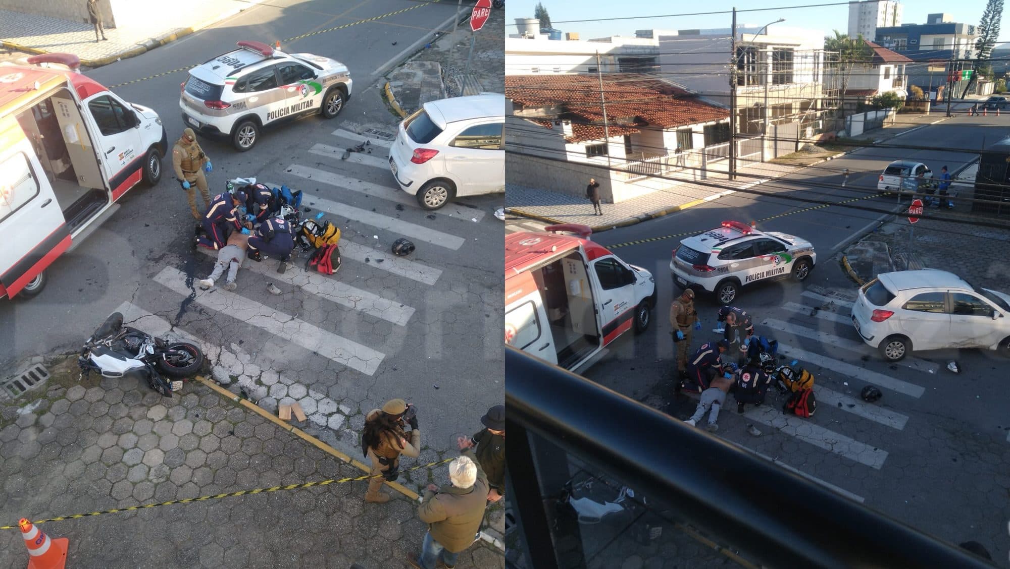 Acidente entre moto e carro deixa uma vítima fatal em Itajaí