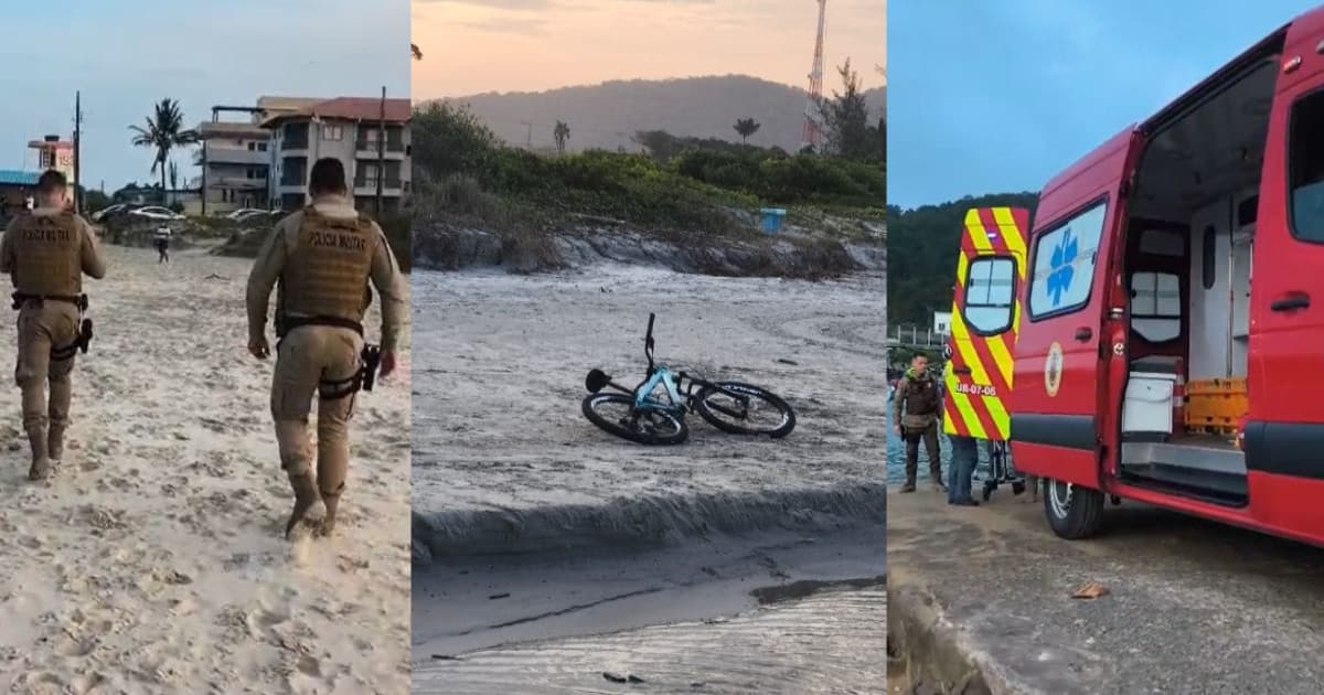 Criminoso mostra as partes íntimas para mulher de PM e depois tenta fugir nadando no mar em SC