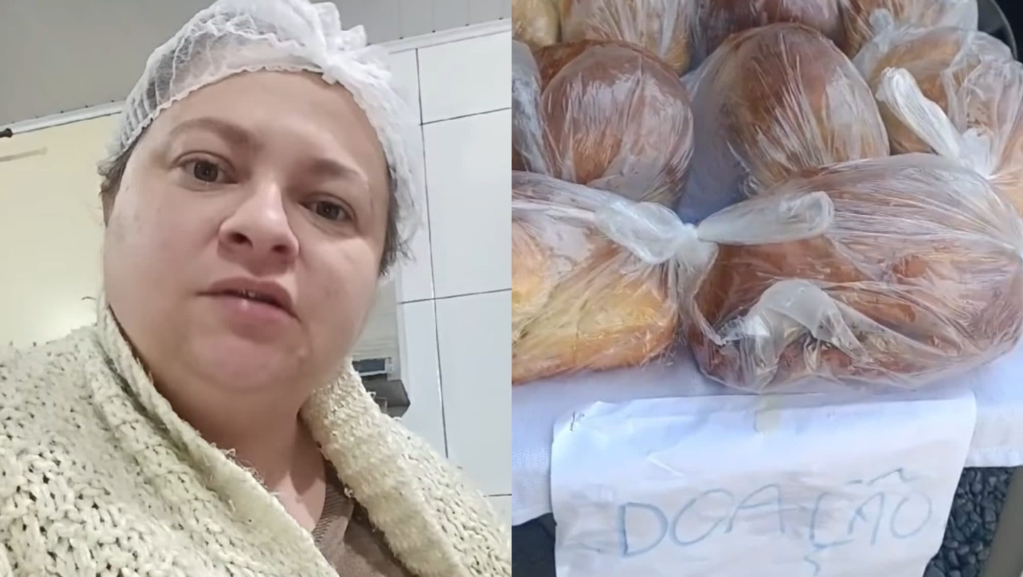 “Amor ao próximo”: Dona de vendinha abre mão de vendas e distribui pães a quem não tem dinheiro