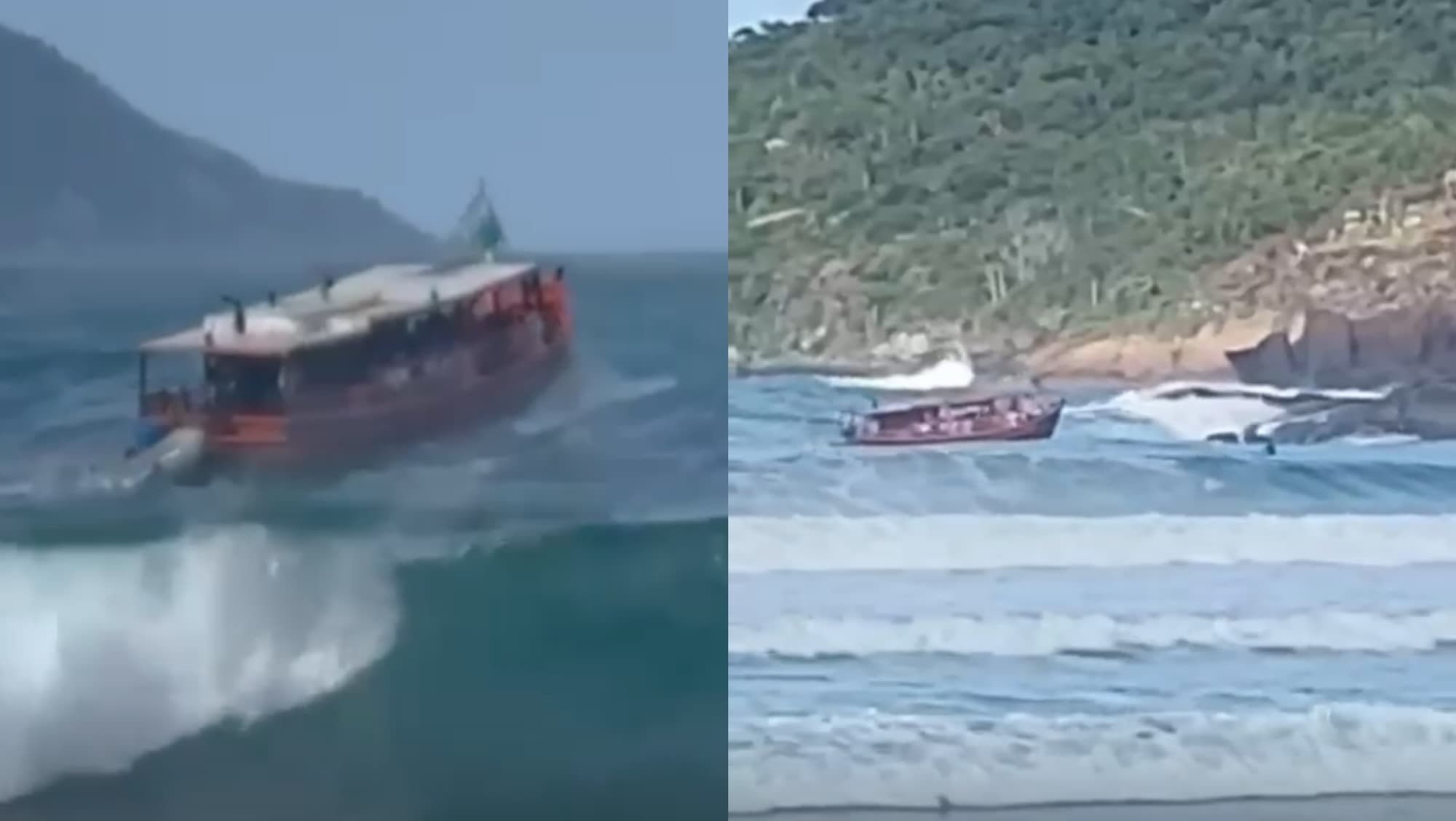 “Quem não vomitou tá cag…”: turistas enfrentam mar agitado para visitar ilha famosa em Florianópolis