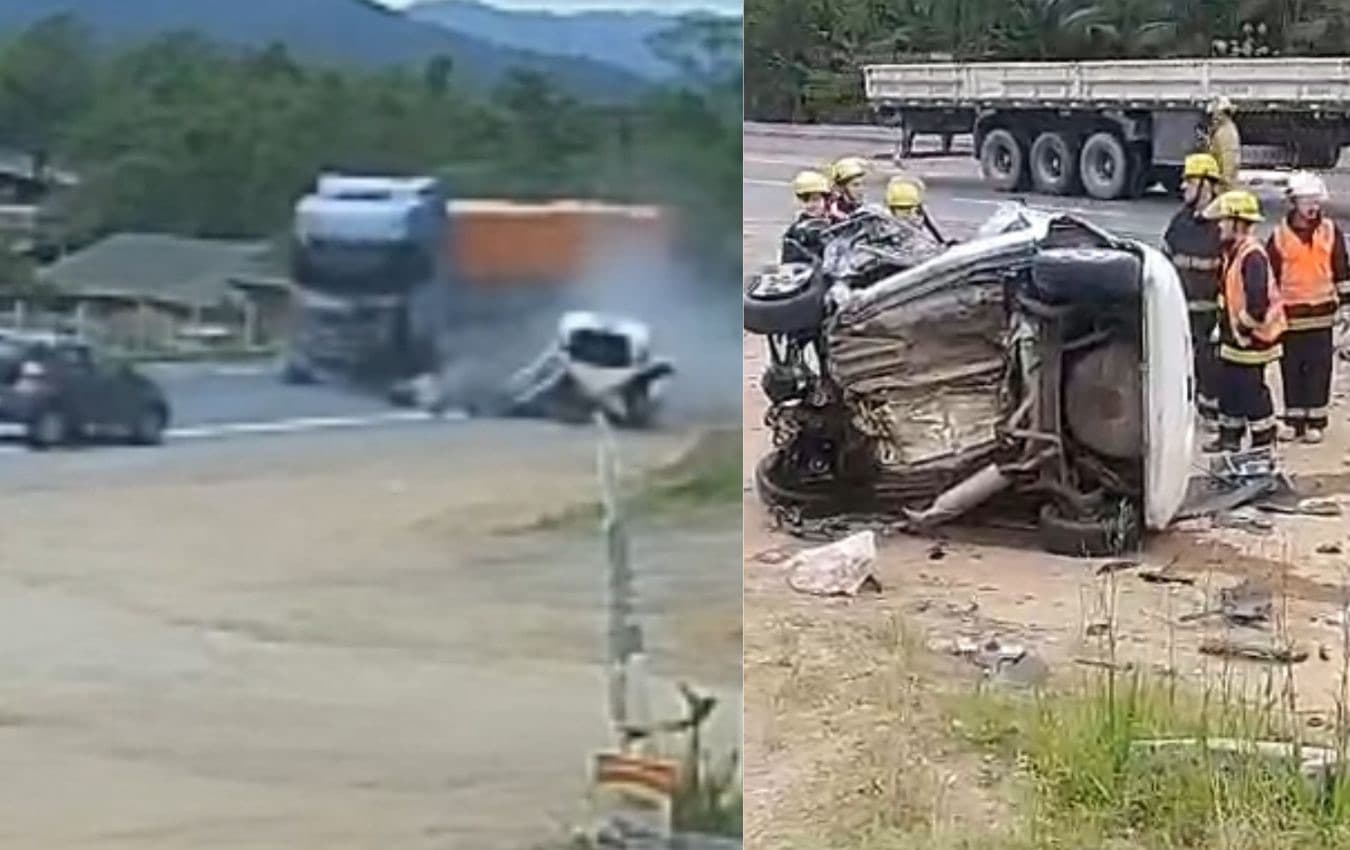 URGENTE: Acidente assustador deixa ao menos uma pessoa morta na BR-470 em SC