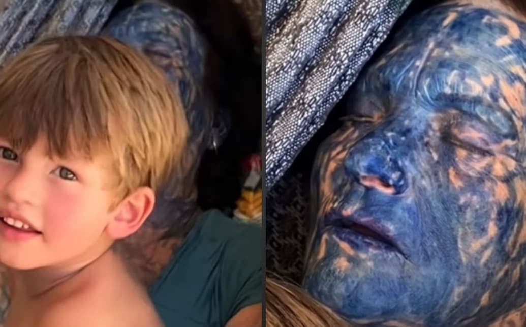 “Uma avótar”: cochilo termina com vídeo viral após neto pintar avó em SC