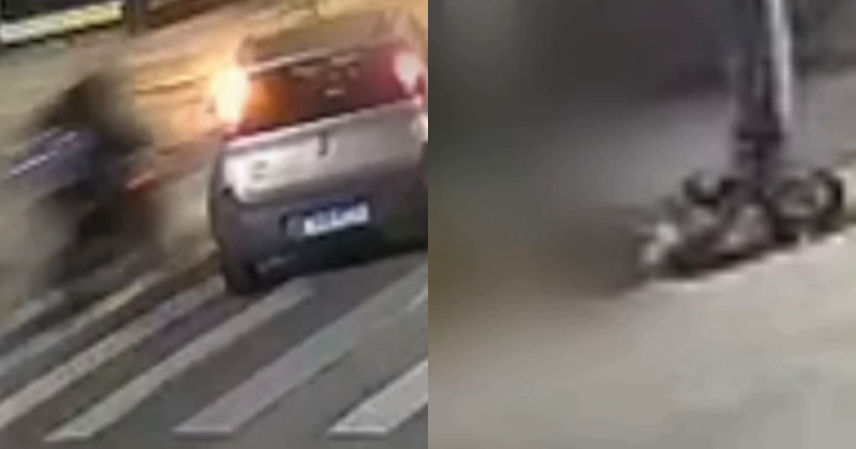 Motoboy de Brusque fica entre a vida e a morte após bater violentamente em poste