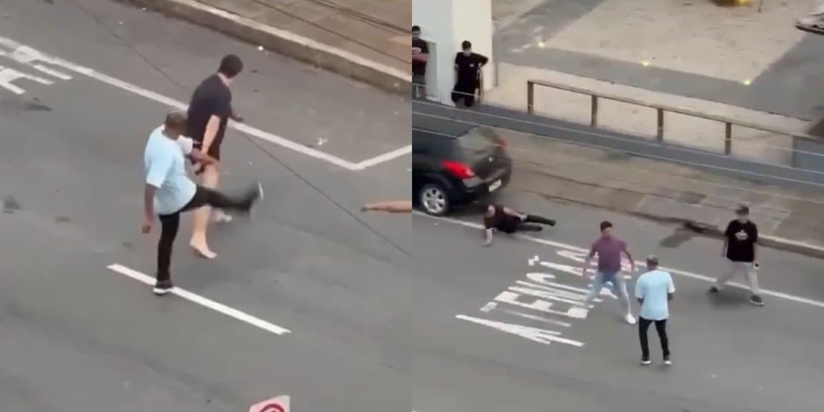 “1 contra 3”: briga generalizada em via pública mobiliza atenção de moradores em Jaraguá do Sul