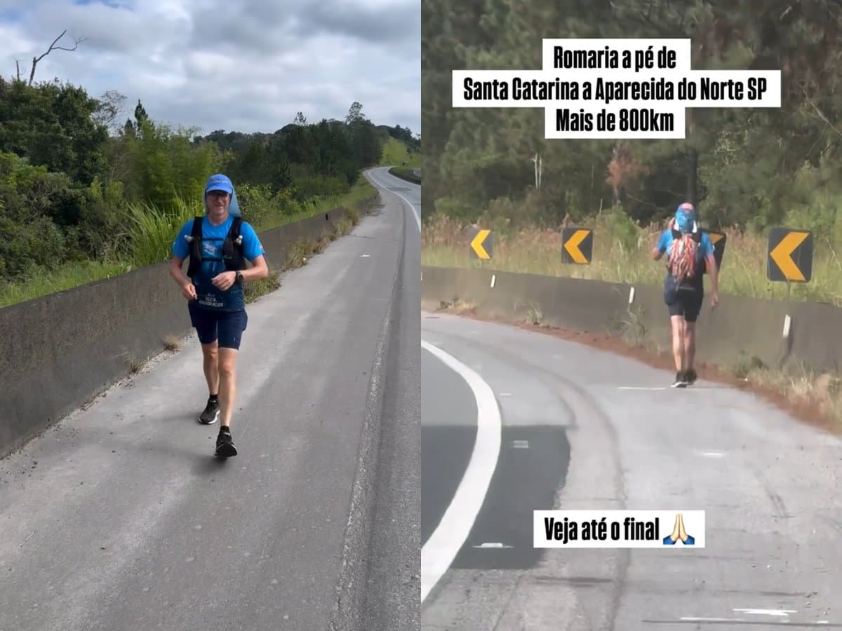 Catarinense percorre mais de 800 km até Aparecida do Norte em promessa a Nossa Senhora
