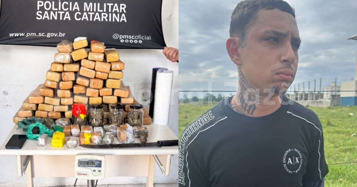 Motoboy do crime entrega rota da “casa bomba” e PMSC apreende 46 kg de maconha na Grande Florianópolis