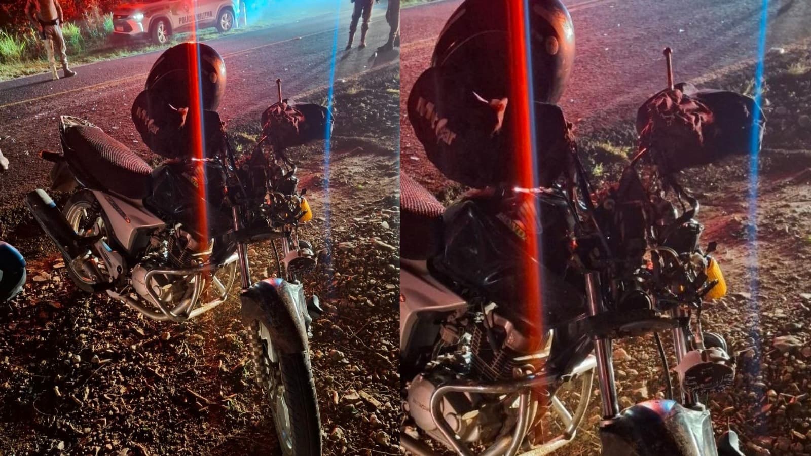 “Olha a vaca”: animal solto em rodovia provoca acidente e deixa motociclista ferido em SC