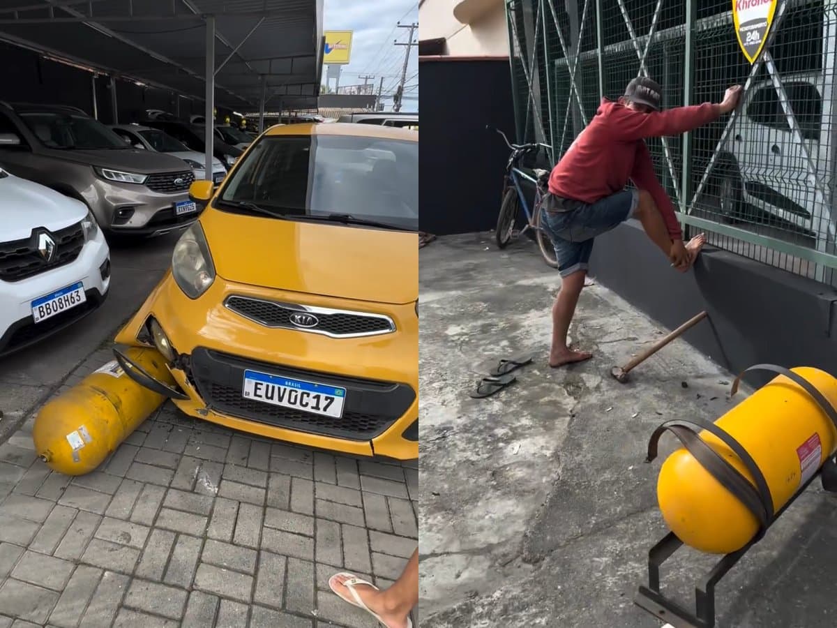 “Olha a cagada”: morador de rua golpeia cilindro de gás com marreta e objeto explode em SC