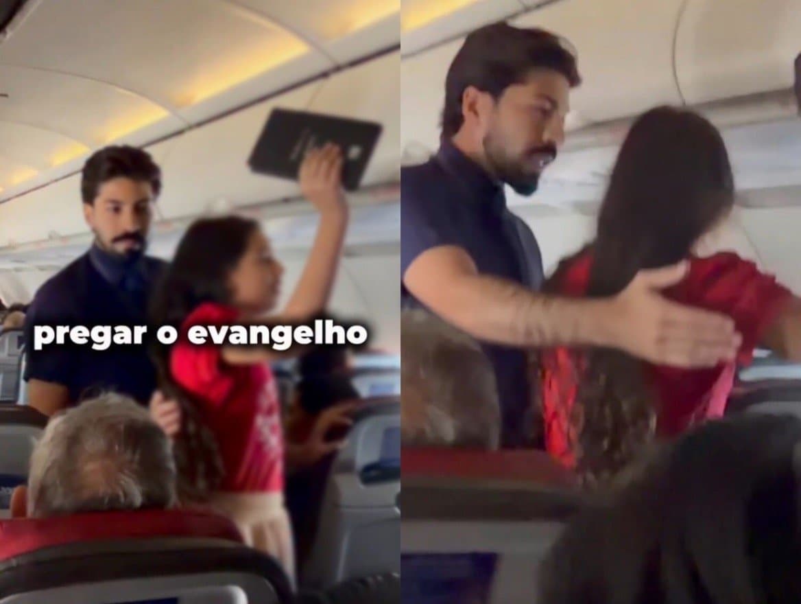 Pastora mirim diz ter sido “empurrada e impedida” de pregar durante voo para SC; VÍDEO