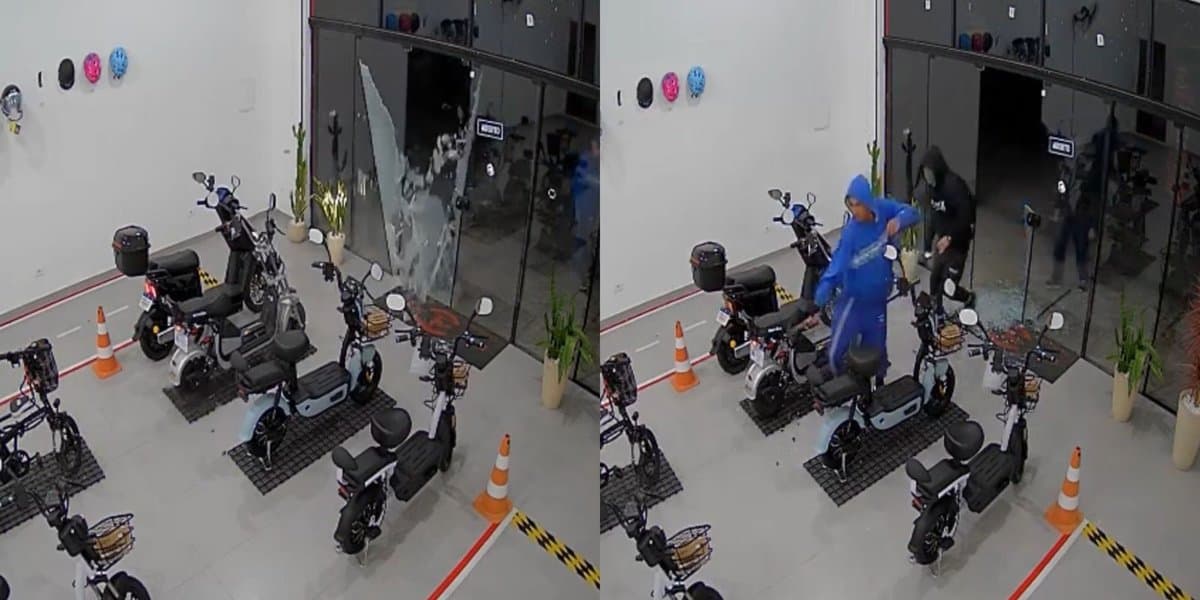 Três criminosos invadem loja, carregam scooters elétricas e deixam dono com R$ 30 mil de prejuízo em SC
