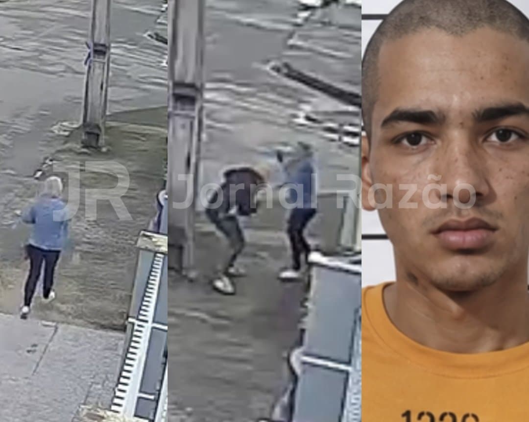Vídeo mostra momento em que idosa é atacada e tem bolsa arrancada em Joinville