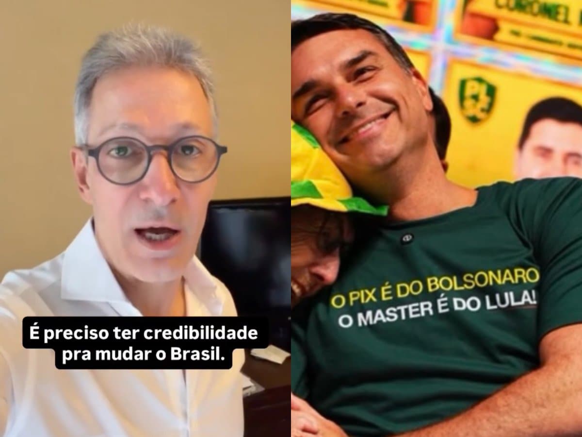 “Tapa na cara dos brasileiros”, diz Zema após áudio de Flávio Bolsonaro com dono do Banco Master