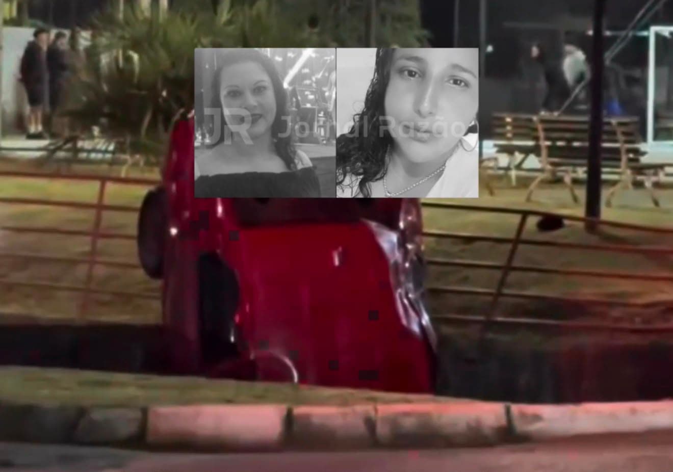 Carro recém-comprado perde o freio, capota em córrego e mata duas mulheres em São José