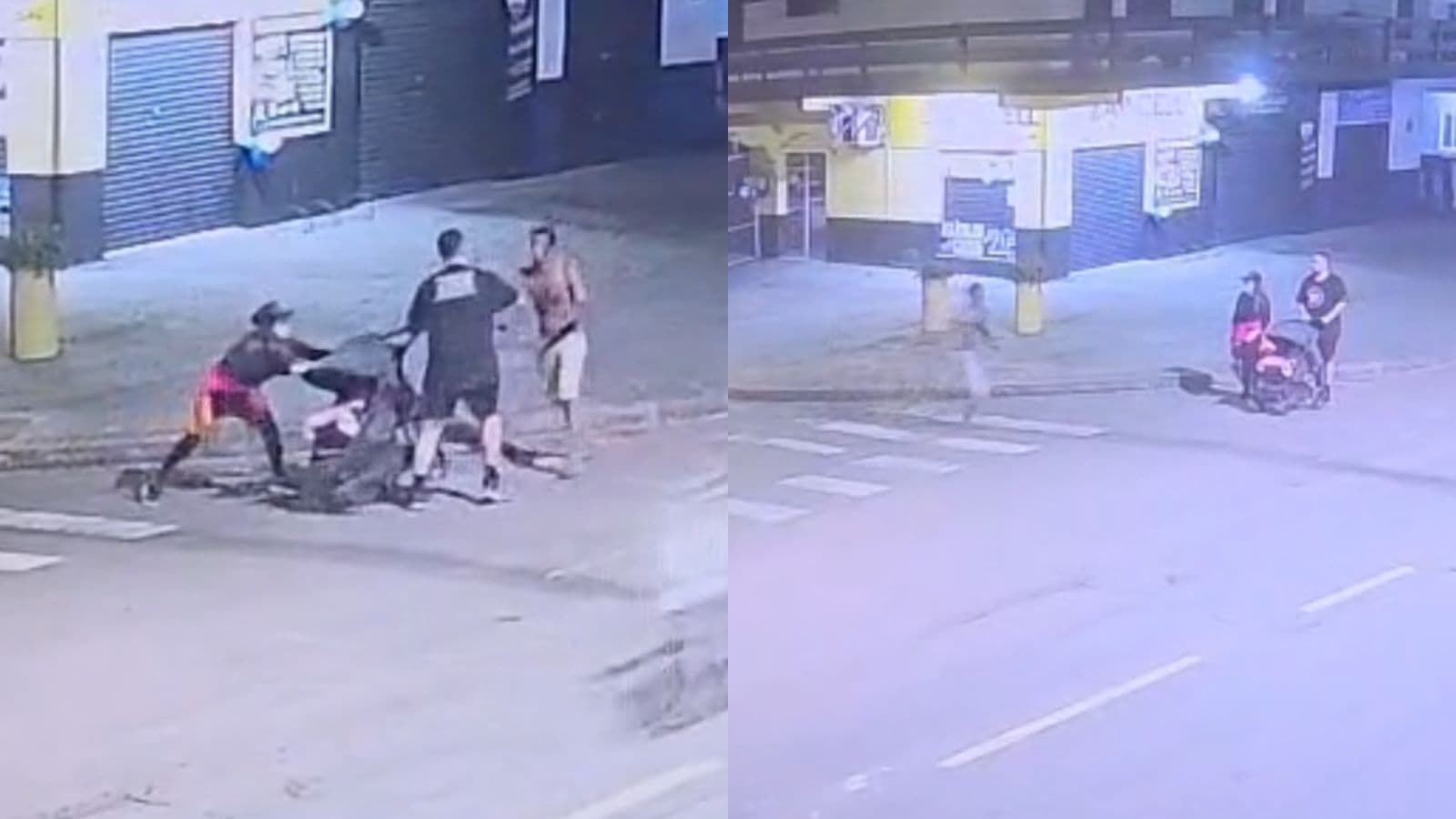 Casal com bebê é atacado por desconhecido no meio da rua em Joinville; VEJA VÍDEO