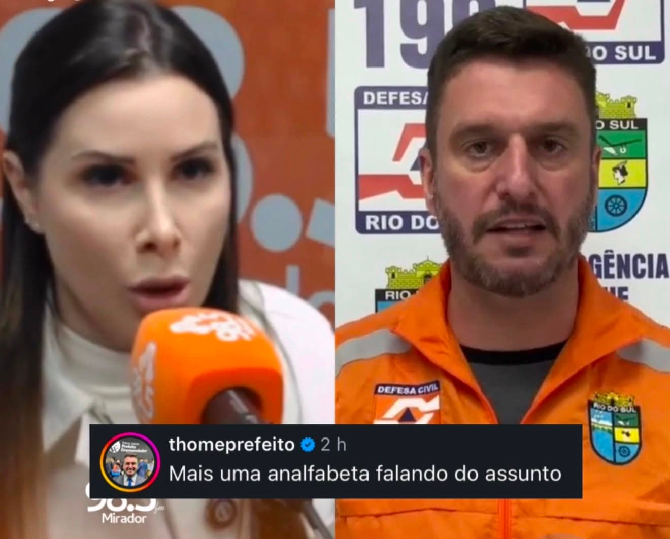 Ex-prefeito chama Carol de Toni de “analfabeta” após declaração sobre barragens e El Niño em SC
