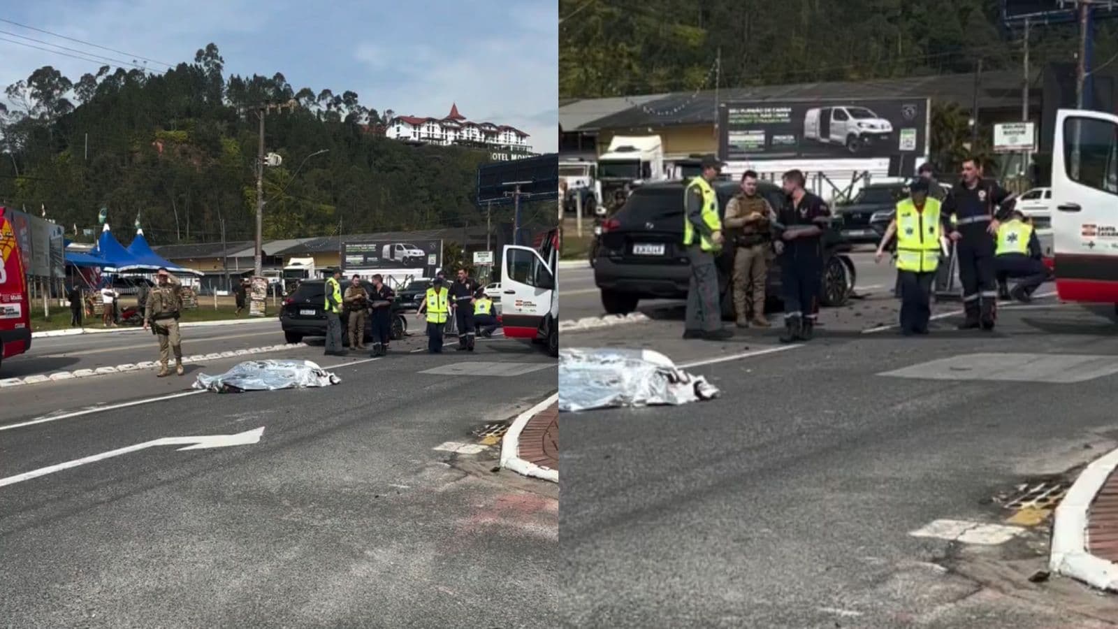 Motociclista não resiste após colisão frontal entre moto e carro em rodovia de Brusque