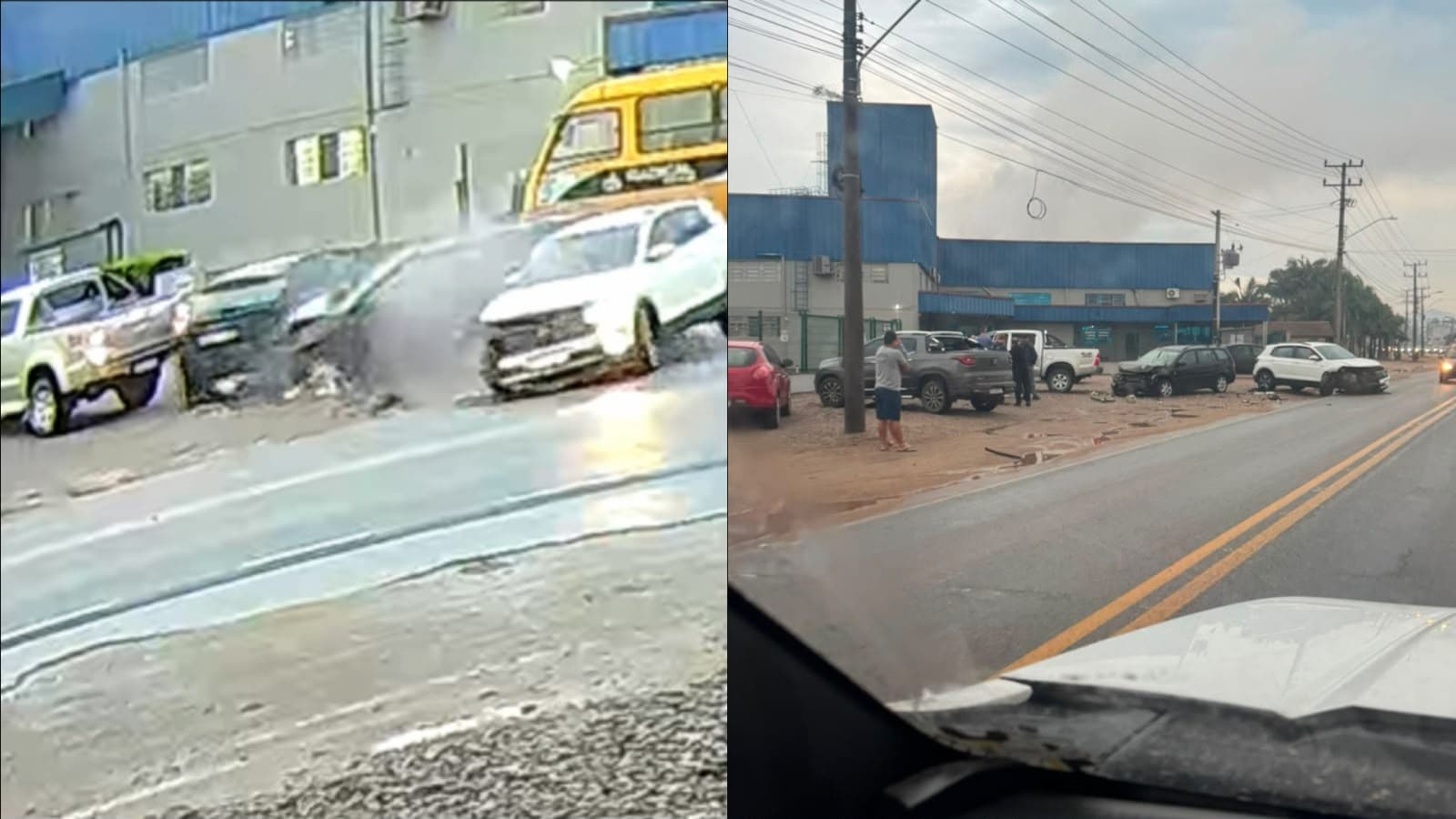 Motorista tenta atravessar a SC-410 e provoca colisão com quatro carros em Tijucas