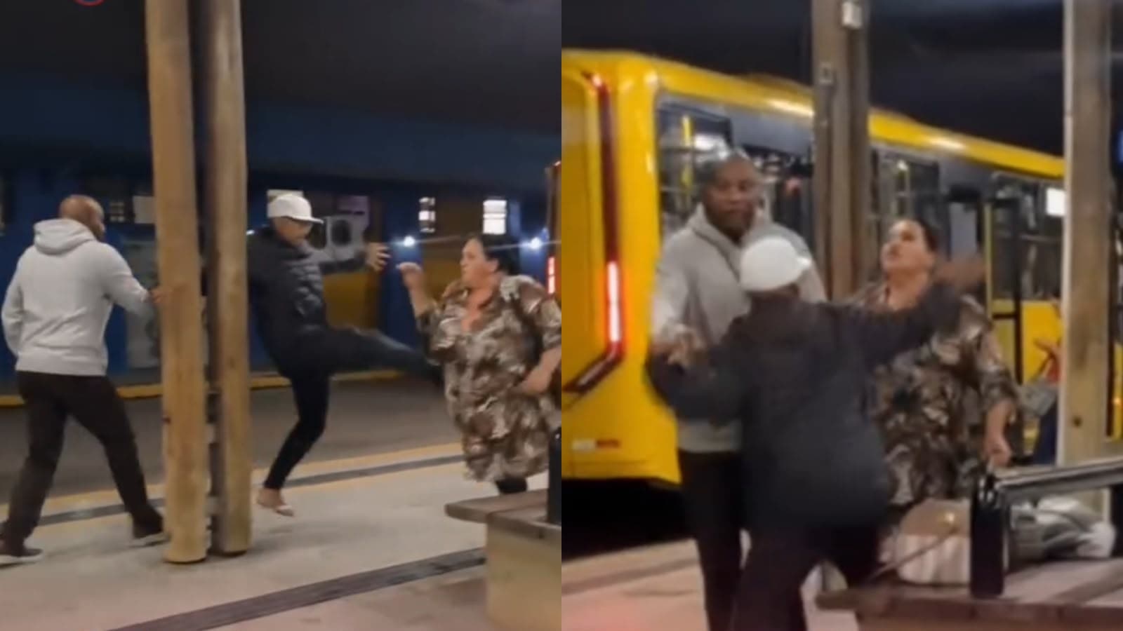 Mulher chama homem de “estuprador” e caso termina em troca de socos e chutes em terminal de Joinville