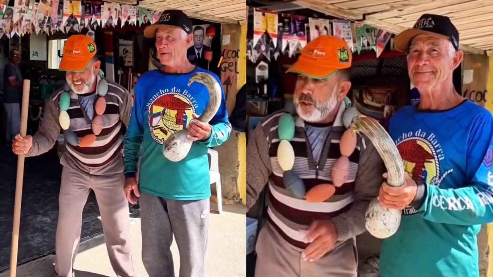 De “microfone de abóbora” na mão, pescador imita Lula e anuncia a volta da safra da tainha em SC
