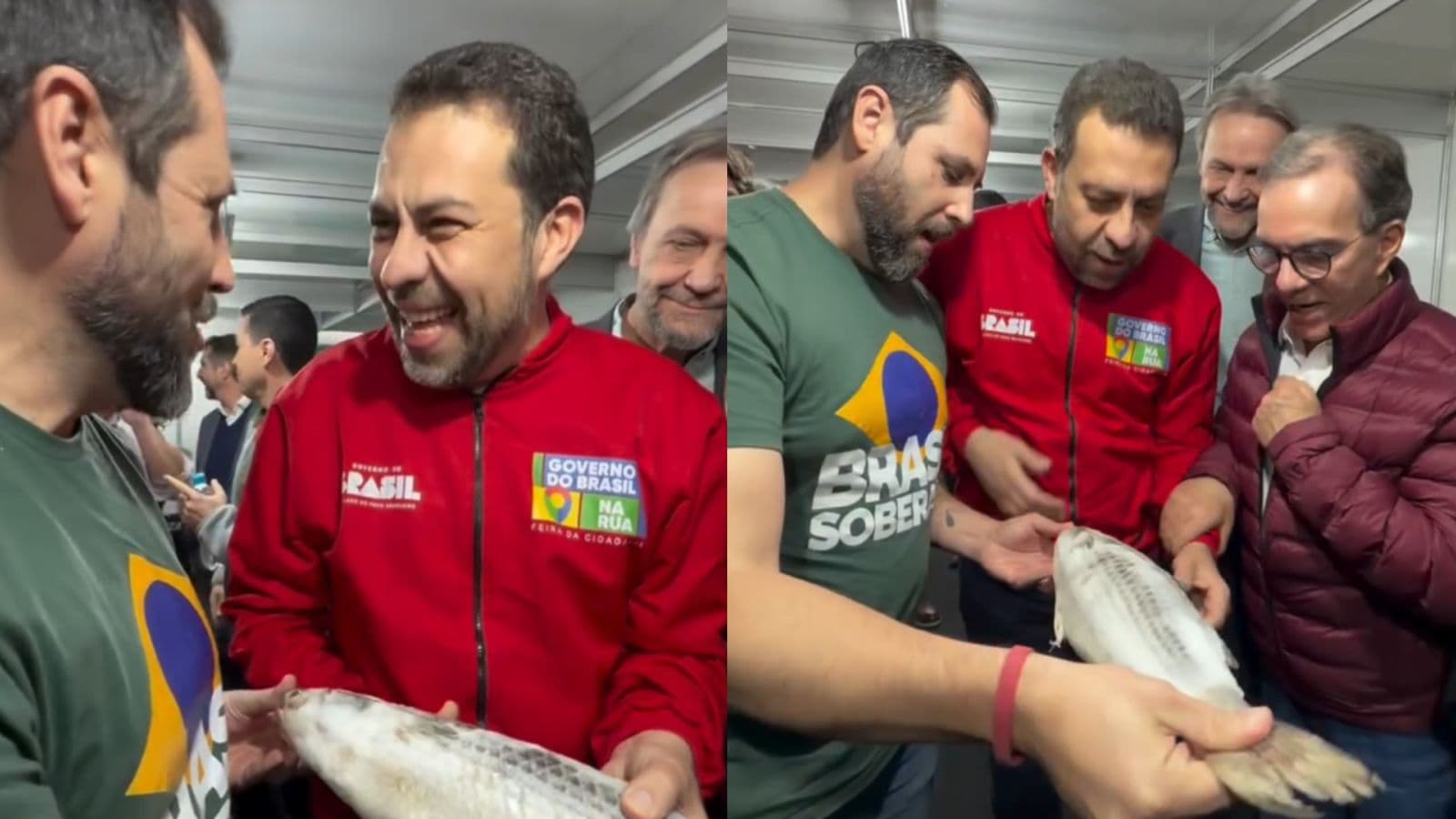 “Da proibição ao presente”: grupo de pescadores de SC dá a Boulos tainha para “repartir” com Lula
