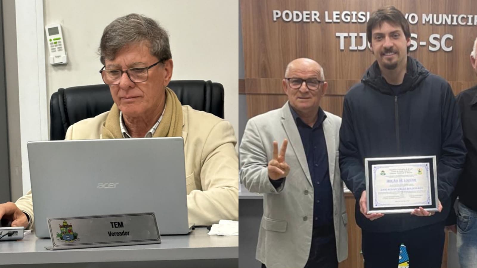 “Não agrega em nada”, diz vereador que votou contra homenagem a Renan Bolsonaro em Tijucas