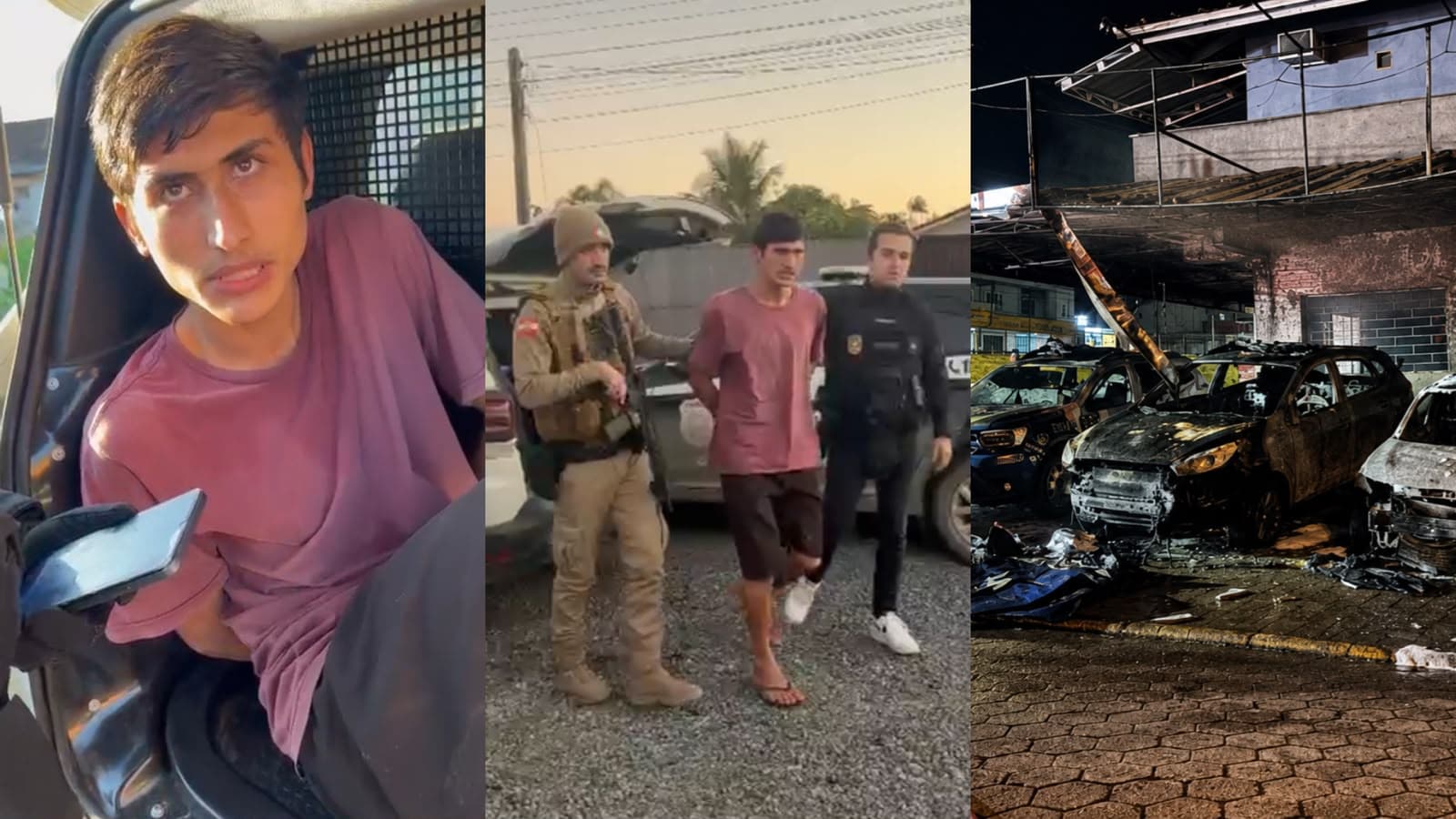 “Ataque político?”: criminoso assume incêndio de viaturas em SC, entrega dupla de comparsas e cita vereador à polícia