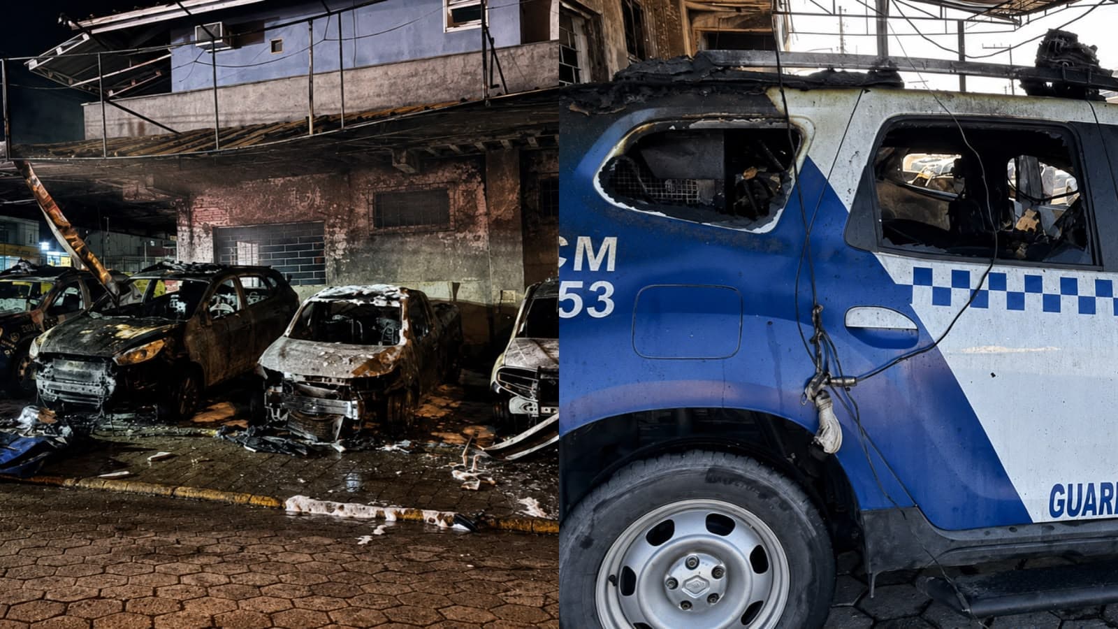 Governador cobra “resposta à altura” e caçada aos criminosos que incendiaram viaturas em SC: um já foi preso