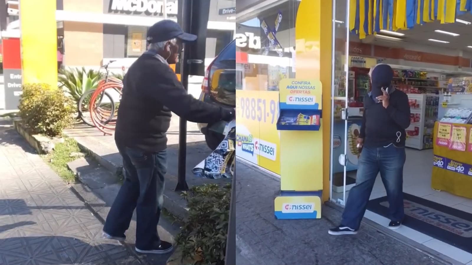 Idoso arranca adesivo e parte pra cima de cadeirante que divulgava seu trabalho na Grande Florianópolis