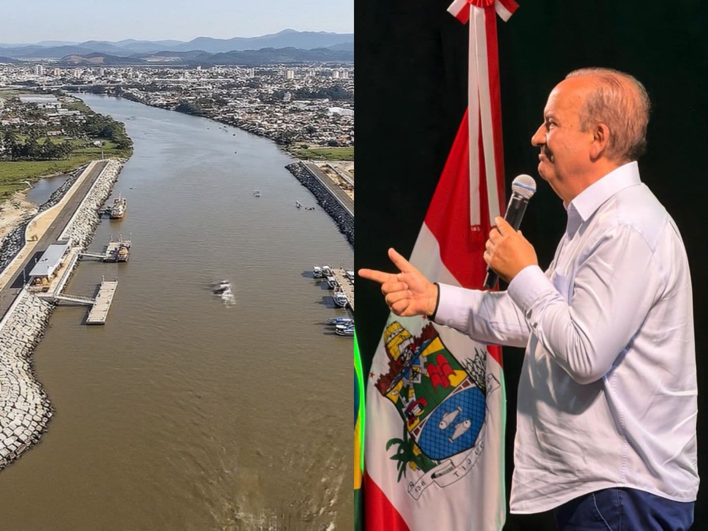 Molhes e dragagem vão blindar Tijucas contra o El Niño, diz Jorginho ao JR: “armas contra enchentes”