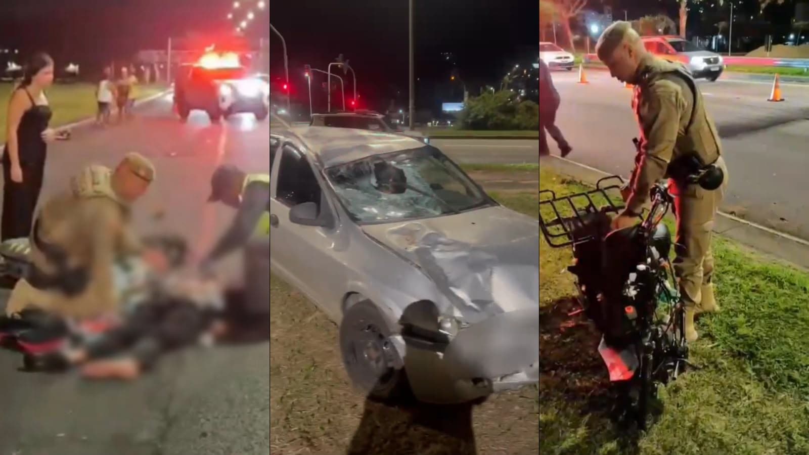Piloto de “moto elétrica” morre ao invadir a contramão e bater de frente com carro em Florianópolis