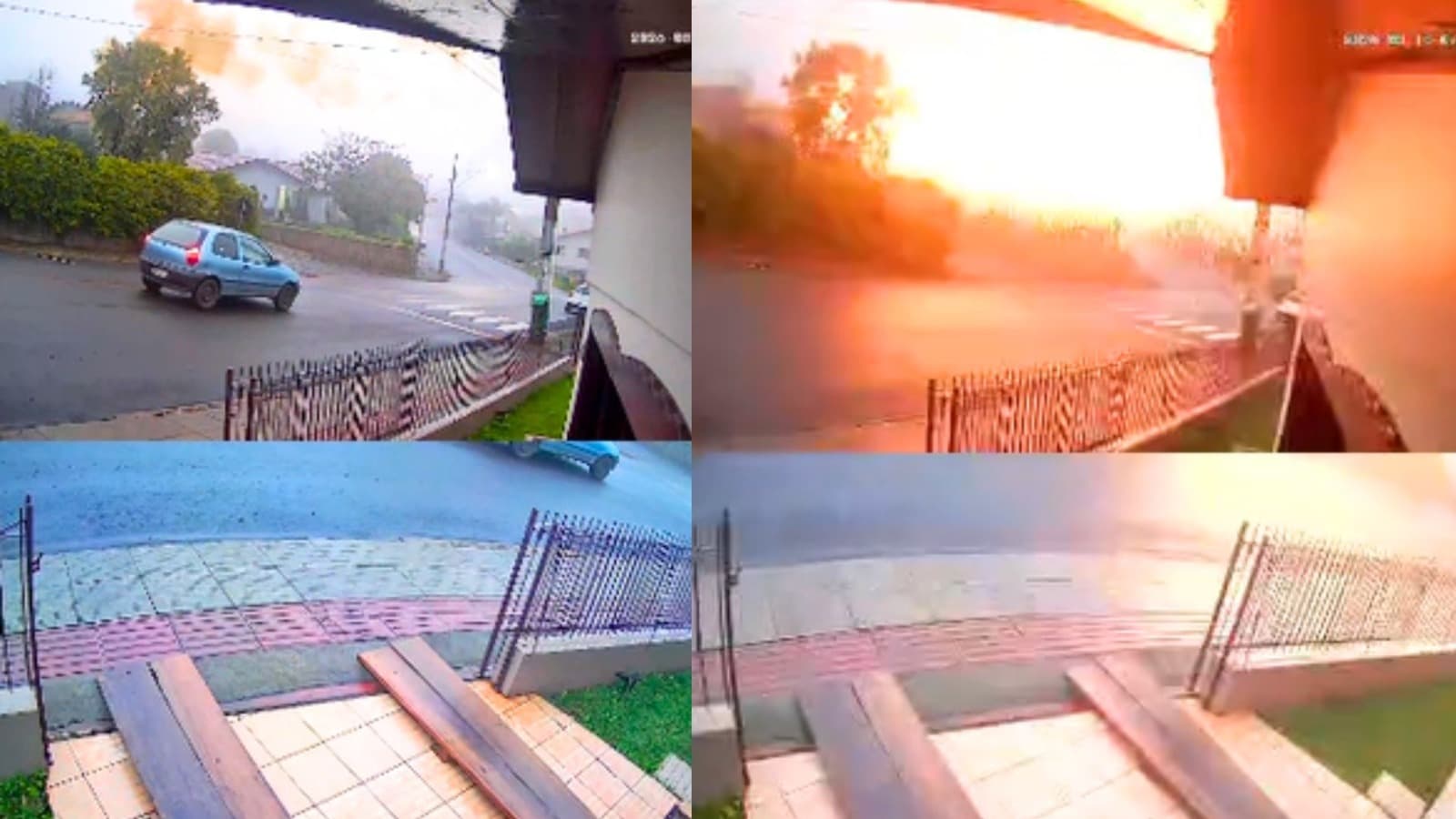 Raio atinge rede elétrica, gera clarão e assusta motorista no Oeste de SC