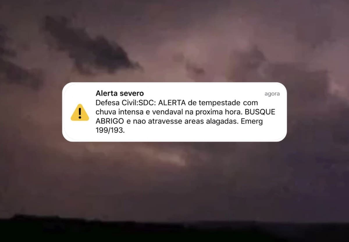 URGENTE: Brusque e Vale do Rio Tijucas entram em alerta vermelho para tempestade severa