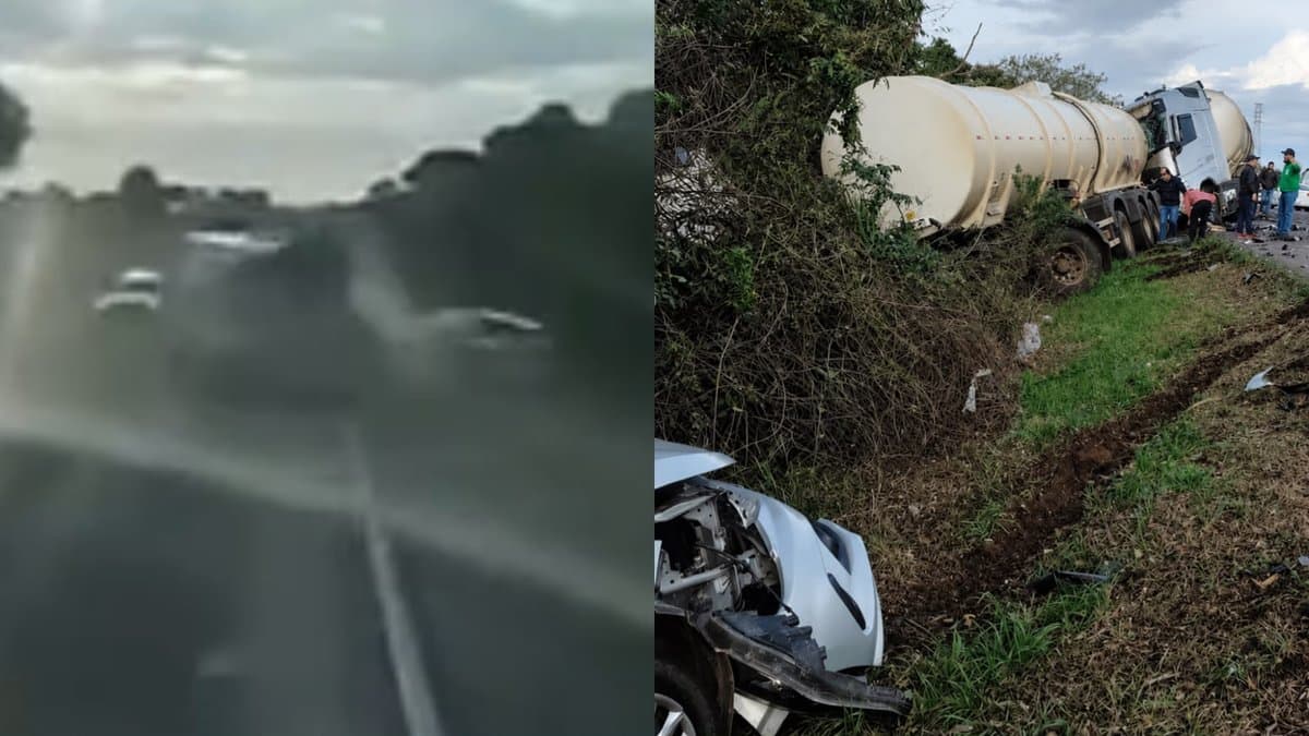 Câmera de caminhão registra dinâmica de acidente que matou idoso de 71 anos na BR-282 em SC