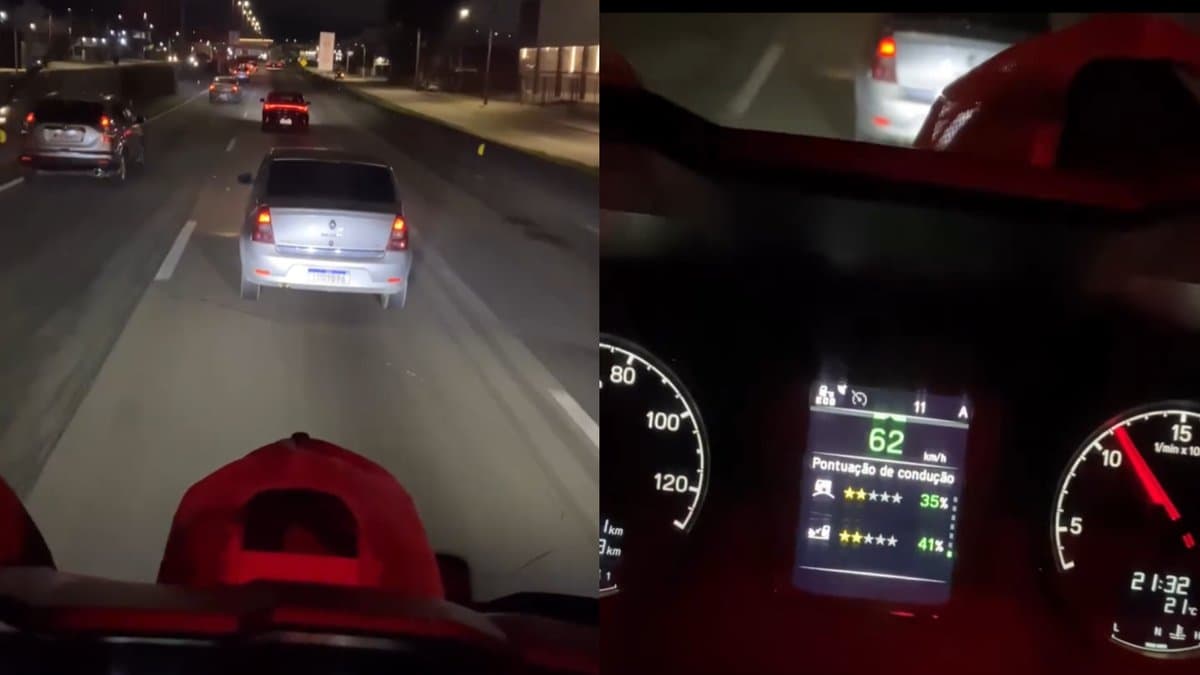 Caminhoneiro se revolta com carros lentos na faixa da direita da BR-101 em SC: “quem atrapalha quem?”
