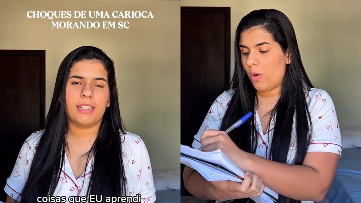 Jovem carioca grava video em quarto falando sobre as diferencas de morar em Jaragua do Sul